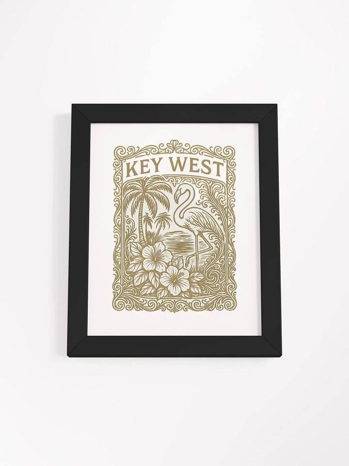 Key West Framed Poster with Flamingo and Hibiscus product image (2)