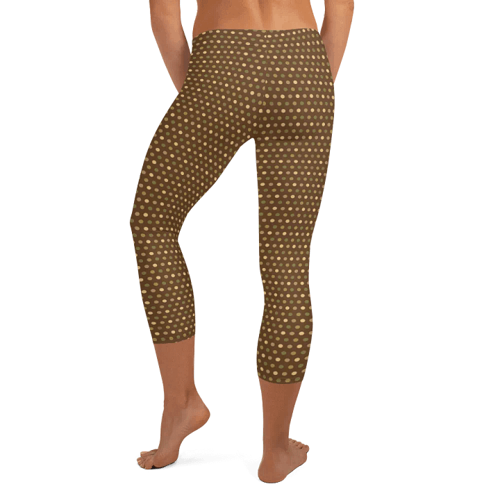 Brown wirh Polka-Dots Capri Yoga Pants product image (2)