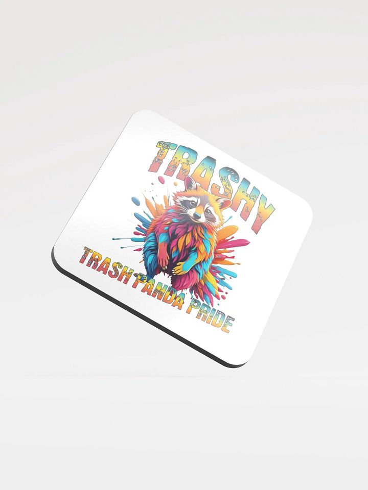 Trashy Trash Panda Pride Glossed Cork Coaster product image (1)