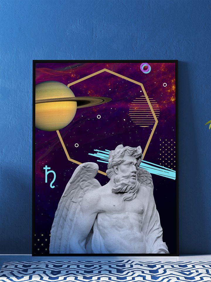 Synthwave Gods and Planets: Saturn (gr. Cronus) [synthwave/vaporwave/retrowave/cyberpunk] — aesthetic poster, retrowave poster, neon poster product image (1)