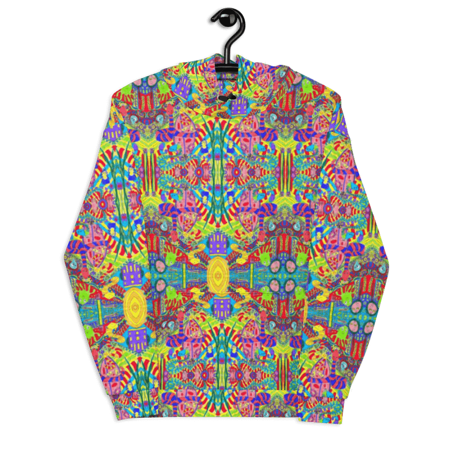 Abstract Doodle Creatures Unisex All Over Print Hoodie product image (7)