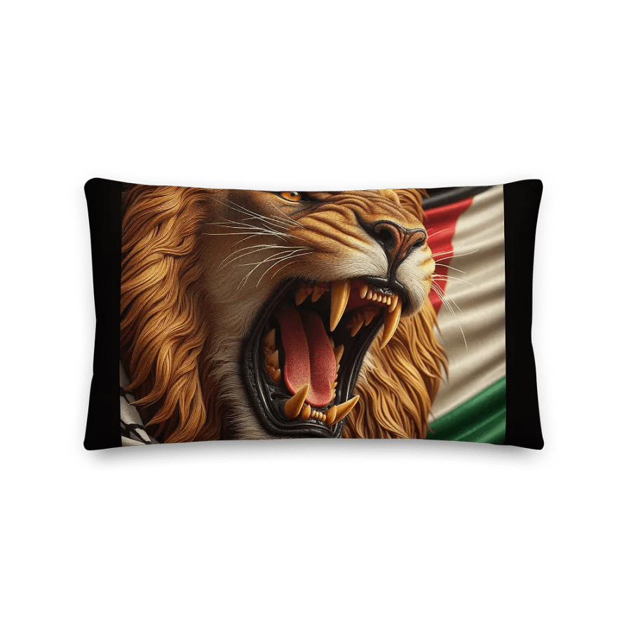 Roaring Lion All-Over Print Pillow | AI Design FREE PALESTINA product image (2)