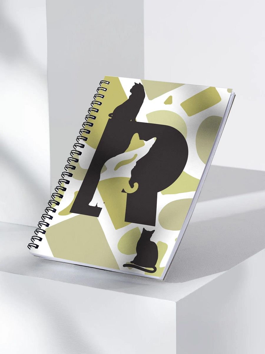 Monogram Letter R Cat Lover Geometric Greens Notebook product image (3)