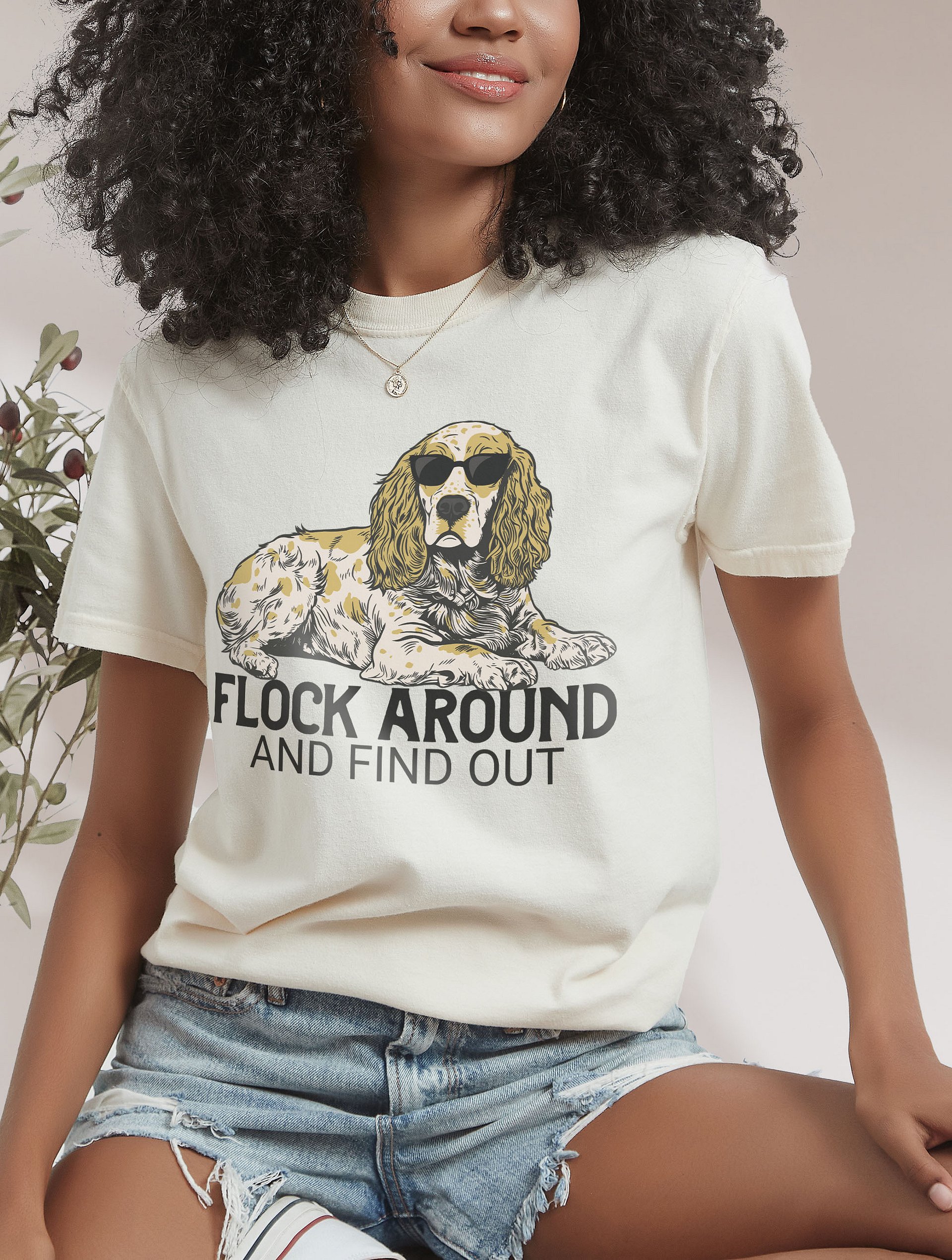 Flock Around and Find Out T-Shirt of a Cocker Spaniel(Lemon Roan) | Funny T-Shirt for Hunting Dog Paw-rents product image (25)