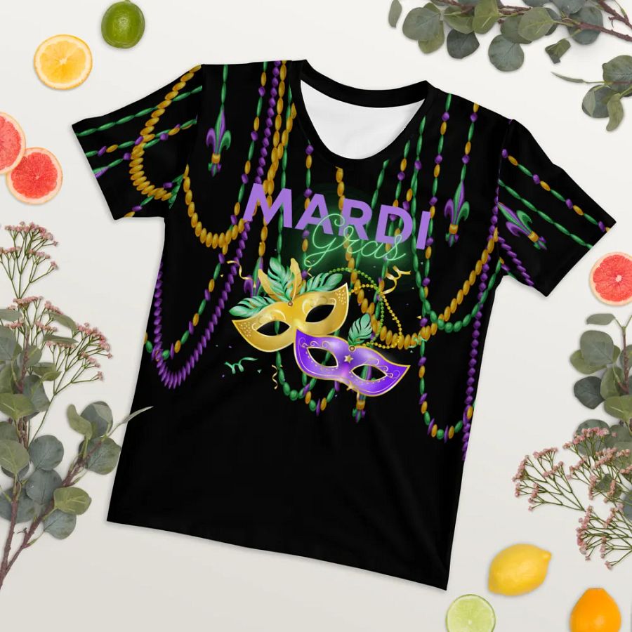 Mardi Gra All Over Print T-shirt product image (7)