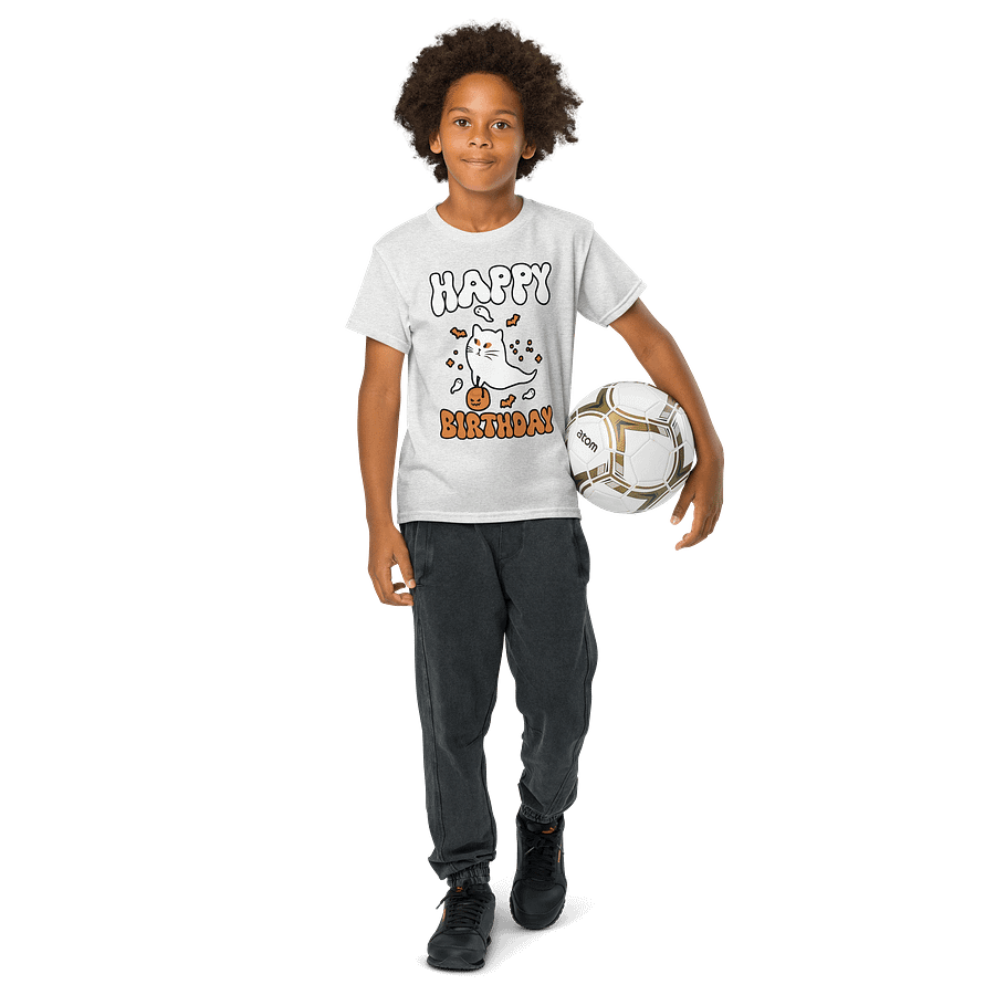 Happy Birthday (Cat Ghost Halloween) T-Shirt For Kids product image (40)
