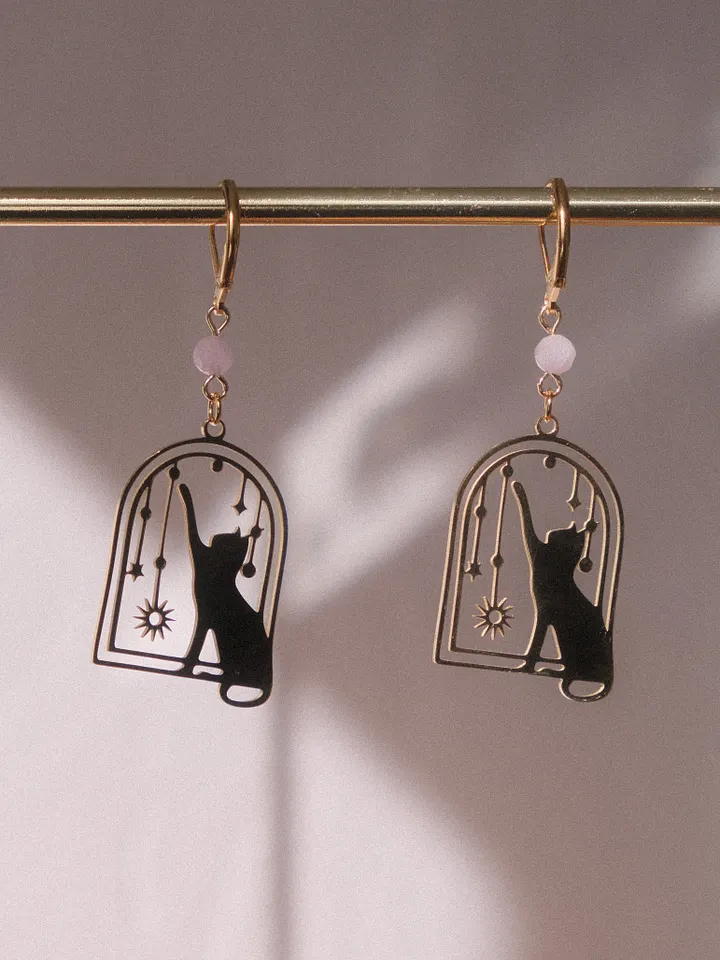 Celestial cat - Kunzite earrings product image (2)