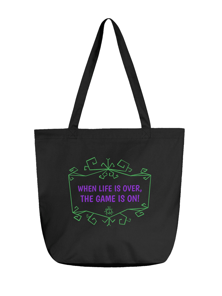 [UM Designs] When Life Is Over, The Game Is On - Black Tote Bag product image (1)