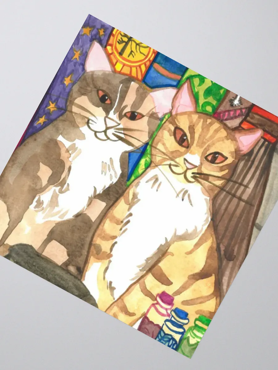 Two Cat Witches Sticker product image (3)