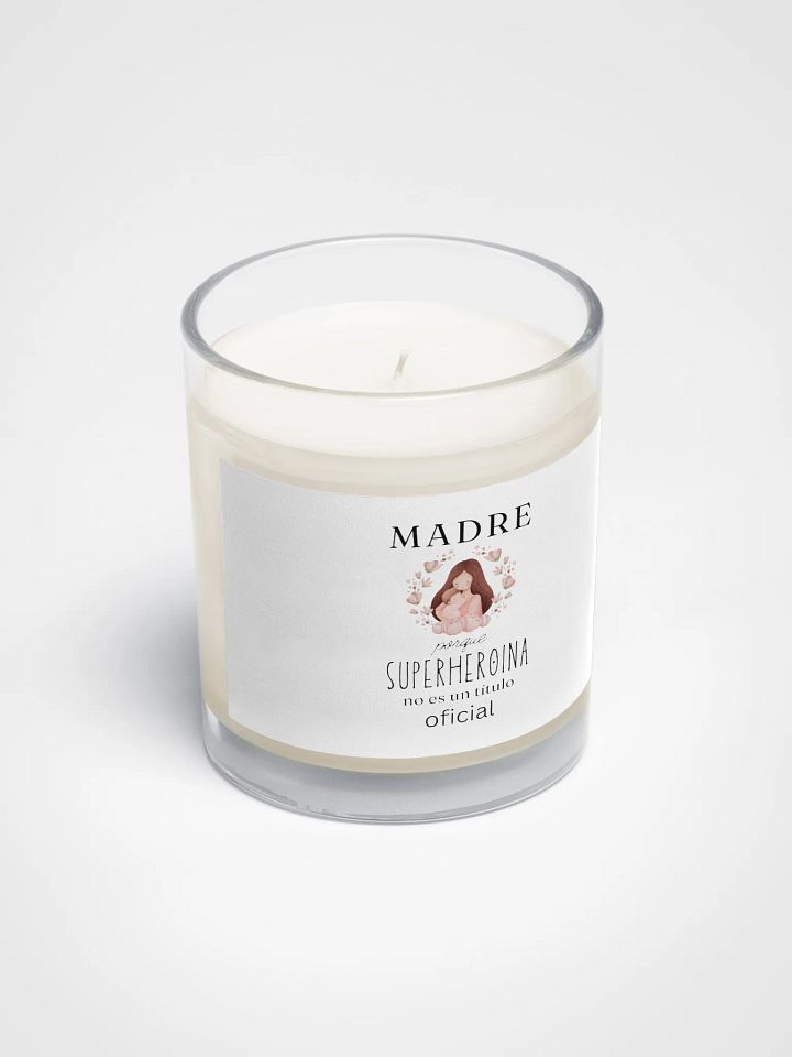 Mothers day Design Madre Porque Superheroina no es un titulo oficial candle product image (2)