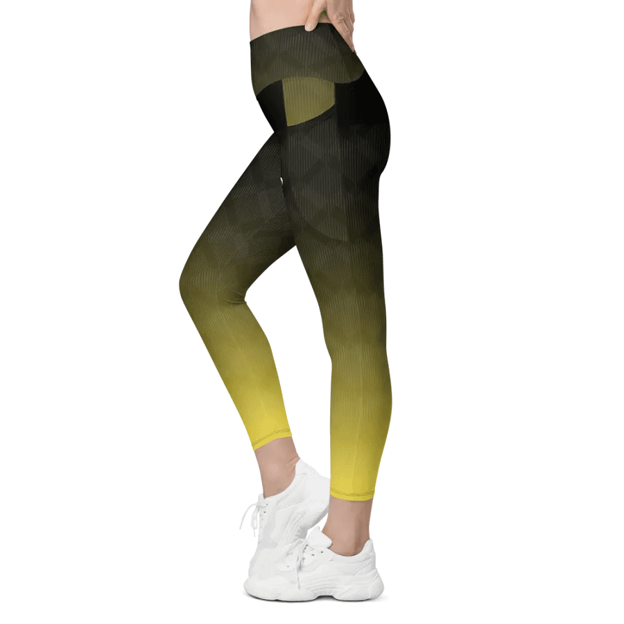 legging with pockets yellow wave product image (4)