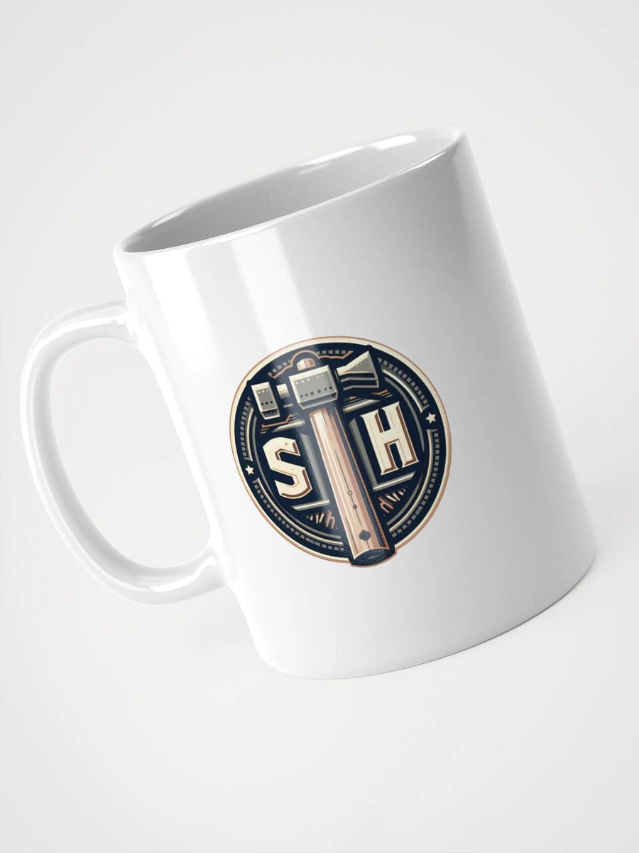 White Glossy Mug, Star Hammer Logo product image (3)
