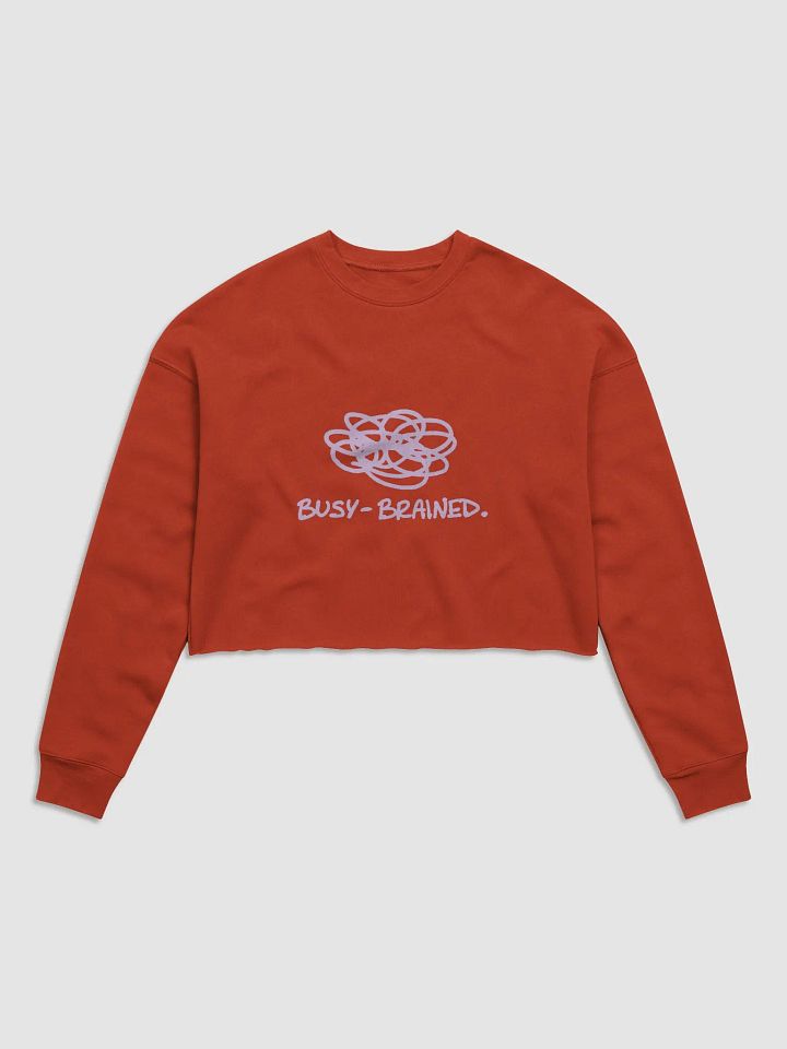 BUSY-BRAINED (lavender design) Women's Fleece Crop Sweatshirt product image (10)