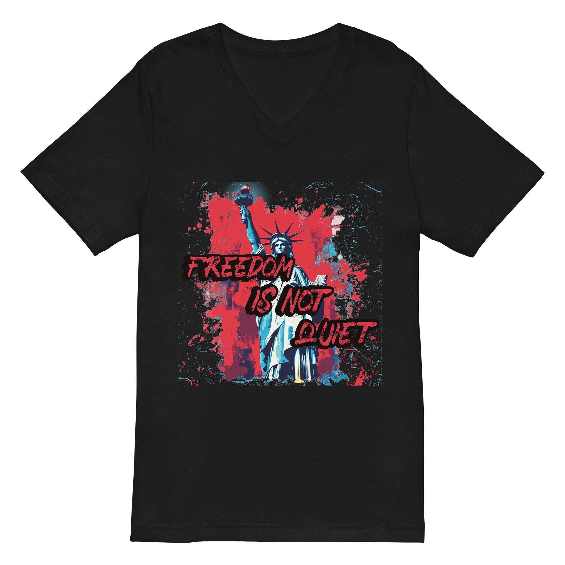Freedom Is Not Quiet V-Neck T-Shirt - Unisex Bella + Canvas fit product image (3)