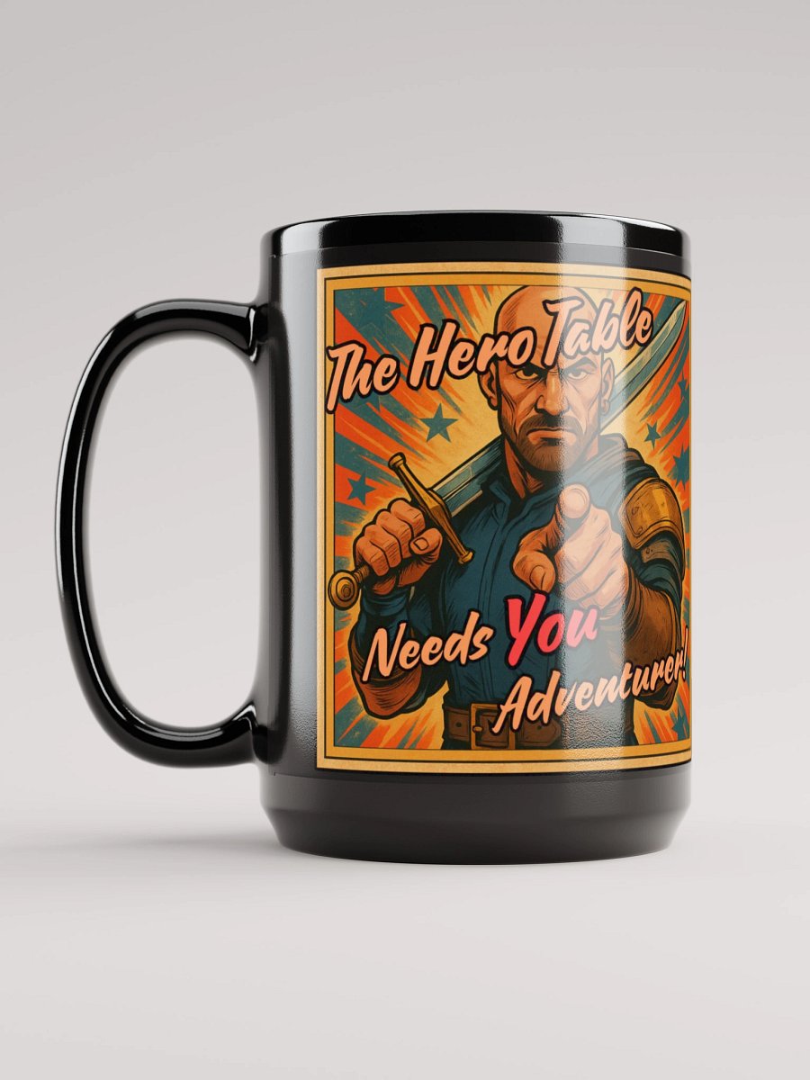 Hero's Call Black Glossy Mug product image (6)