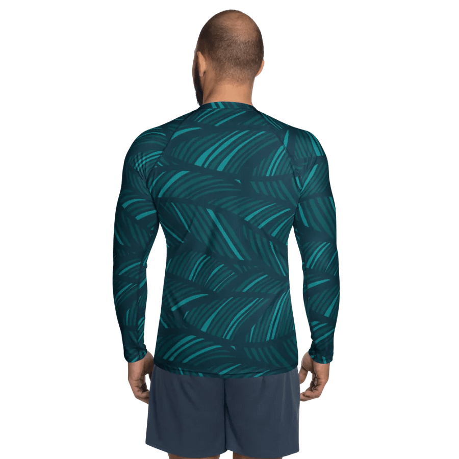 Teal Wave Men's Rash Guard product image (2)