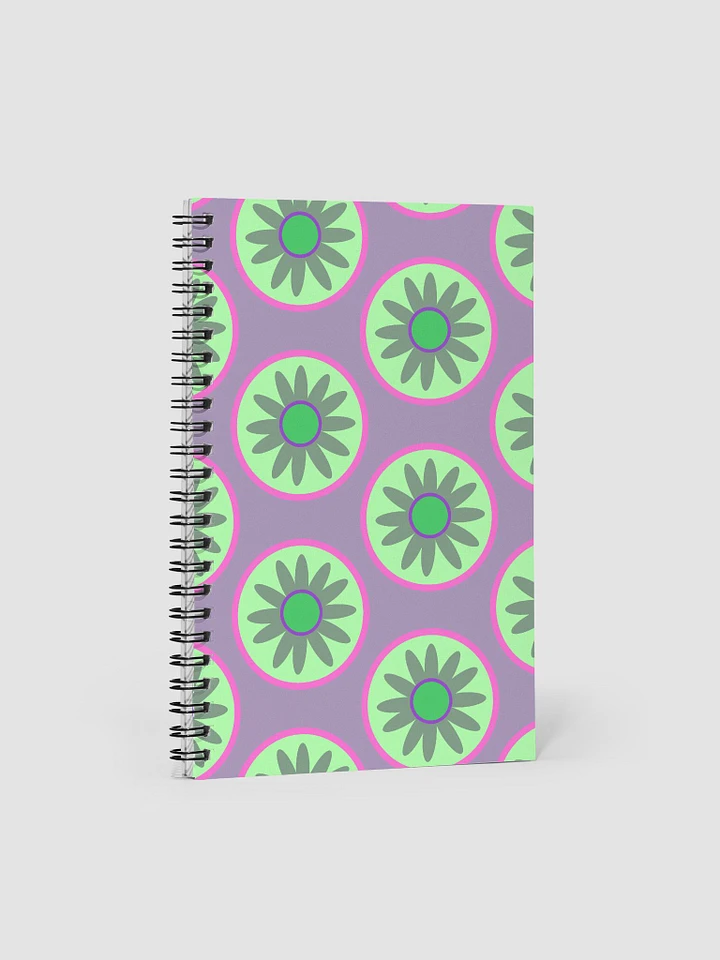 green daisy in circle design notebook product image (1)