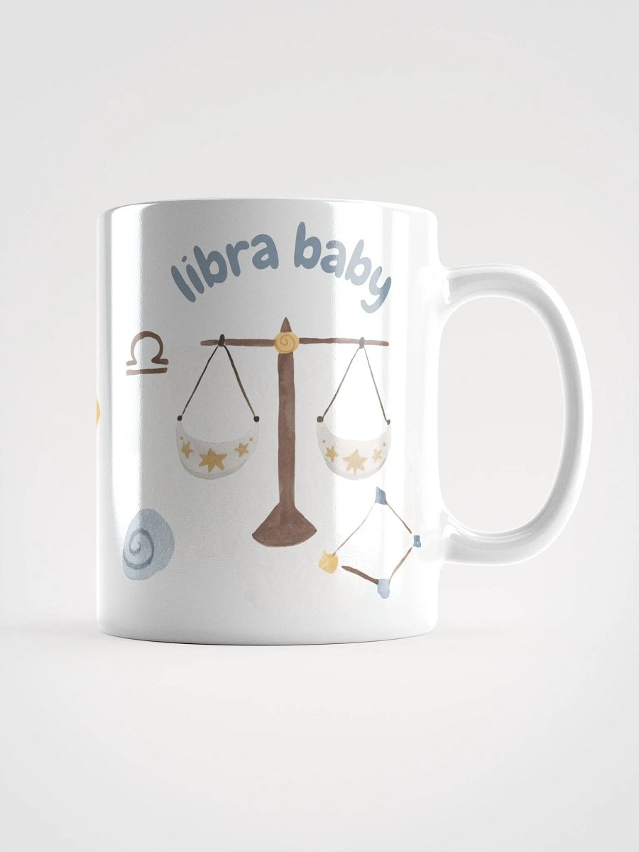 Libra Baby September 23 – October 23 WHITE GLOSSY MUG Baby Gift, New Baby Gift, Fun Astrology Gift product image (2)