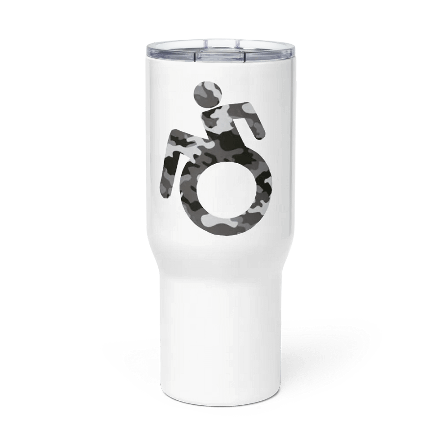 Wheelie, Dark Gray Camo Handled Travel Mug product image (1)
