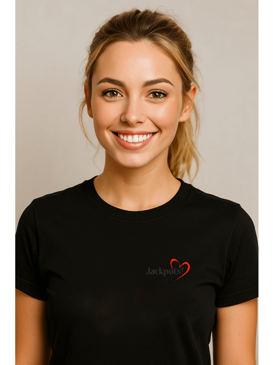 I Love Jackpots! – Chickie Blackout Tee (❤️ Heart Edition) product image (1)