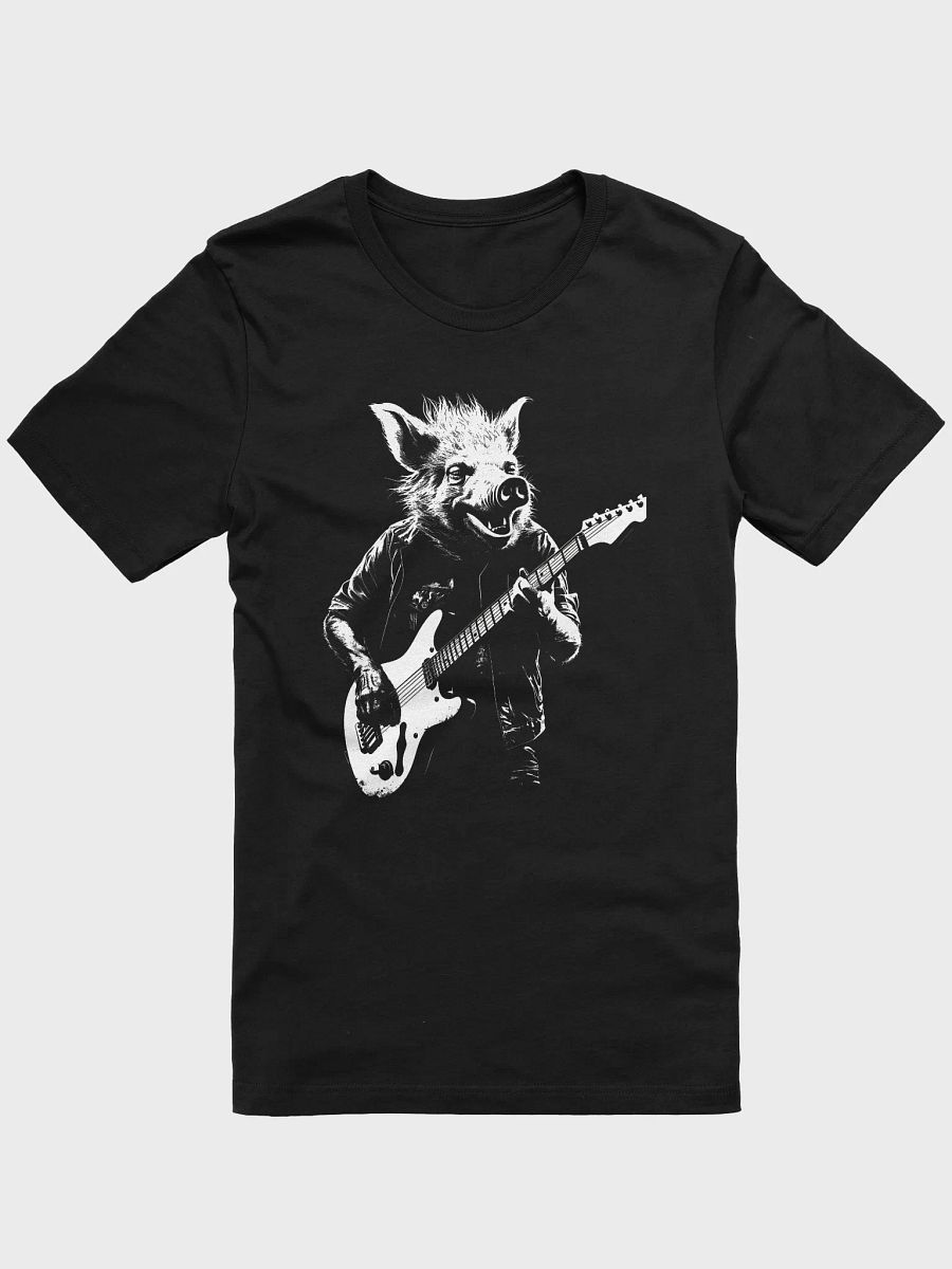 Pig Playing Guitar Tee - Rock & Roll Rocker Graphic Unisex Shirt product image (3)