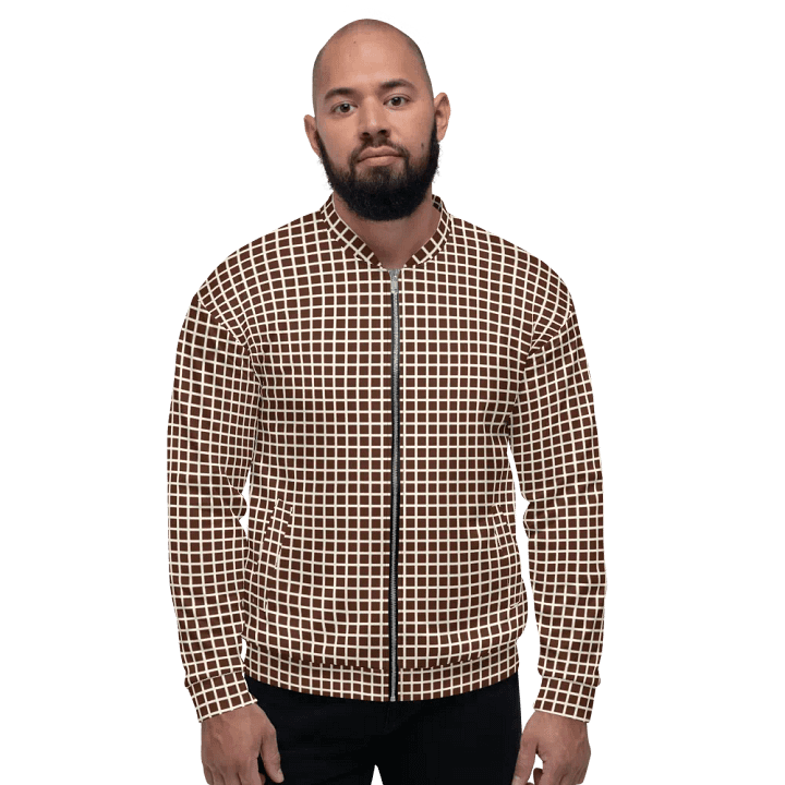 Graph Check Brown and Cream Bomber Jacket product image (2)