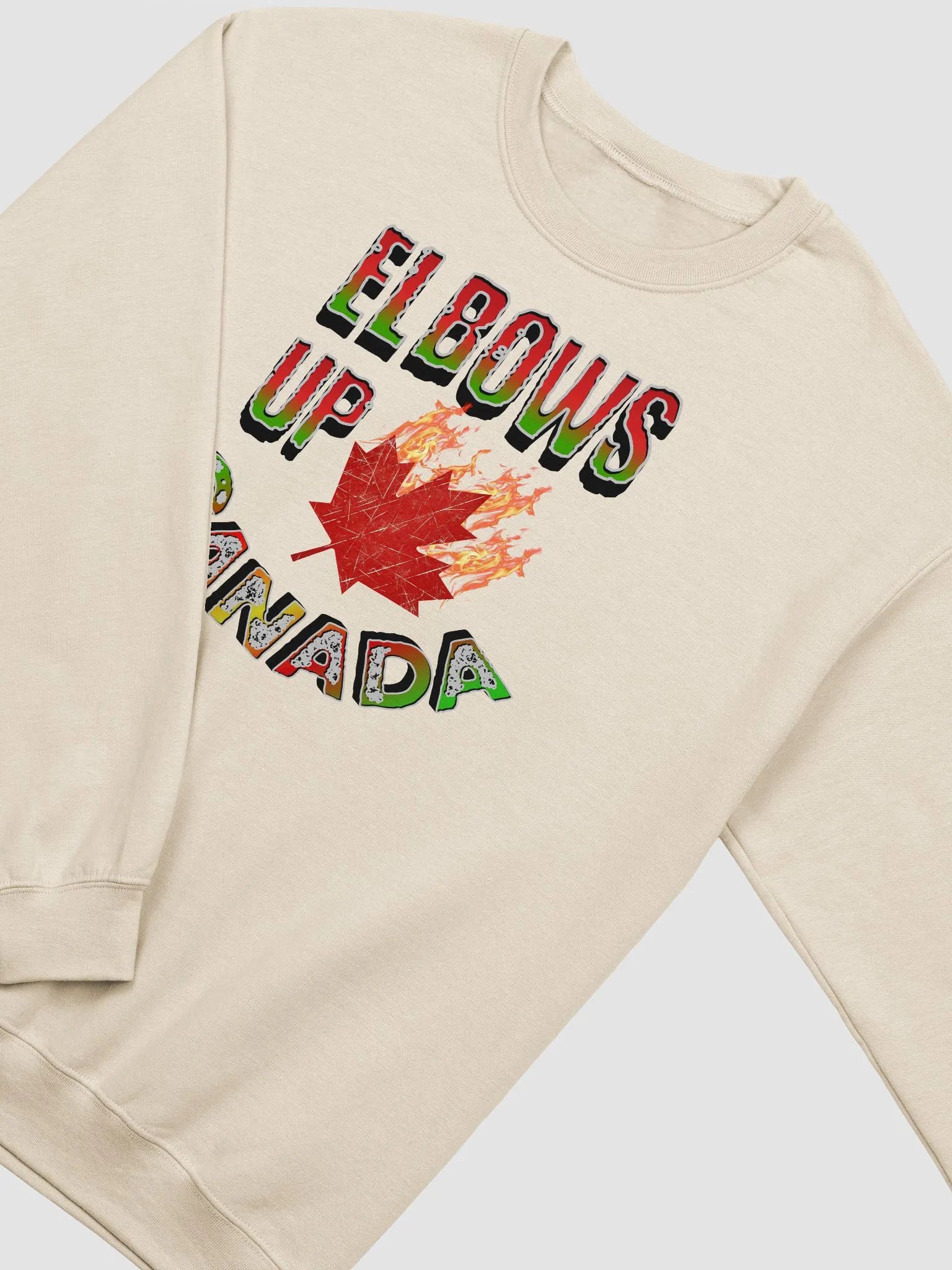 Elbows Up Canada Flaming Maple Leaf Crewneck Sweatshirt product image (20)
