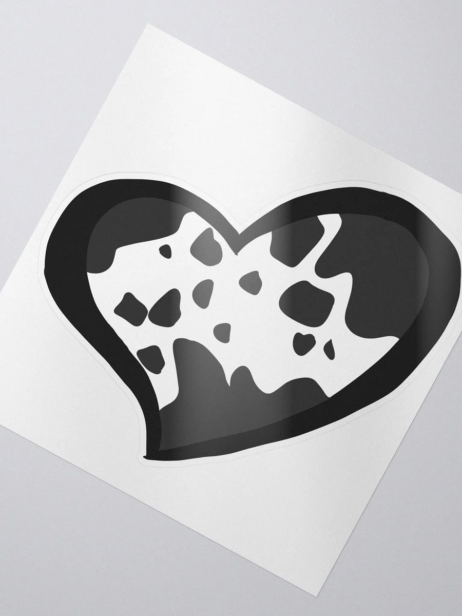 Little Moo Heart Sticker (Black and White) product image (2)