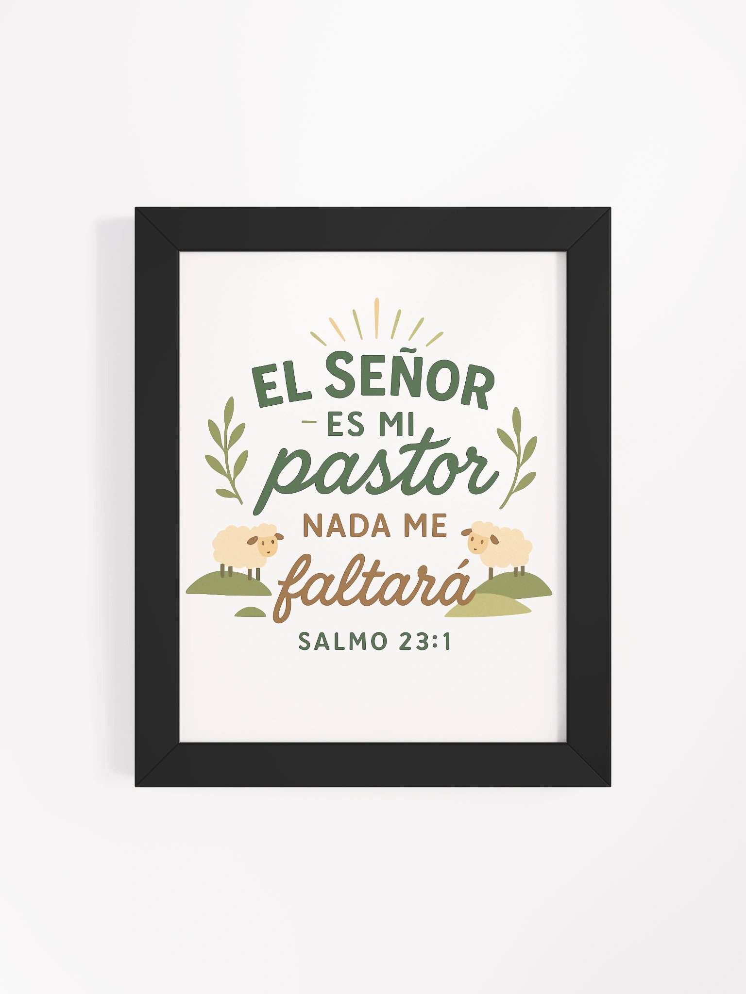 Framed Christian Poster – “El Señor es mi Pastor” – Spanish Psalm 23:1 (inches) product image (4)