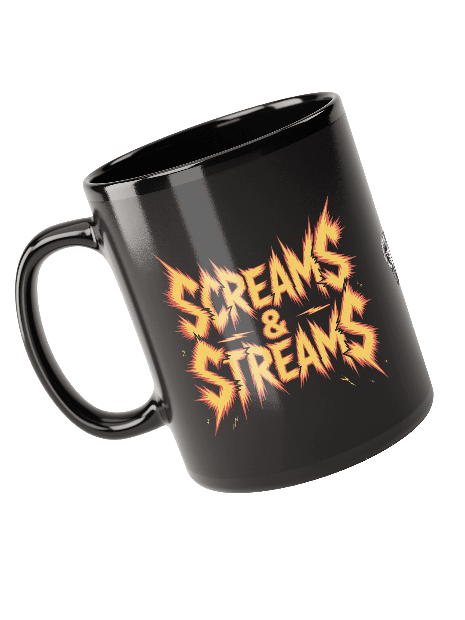 Flaming Screams & Streams Black Glossy Mug product image (3)