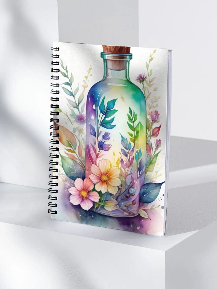 Whimsical Botanical Bottle Spiral Notebook product image (4)