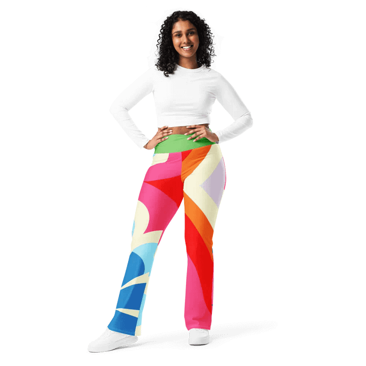 Retro Fuchsia/Orange Sherbet Flared Leggings product image (1)