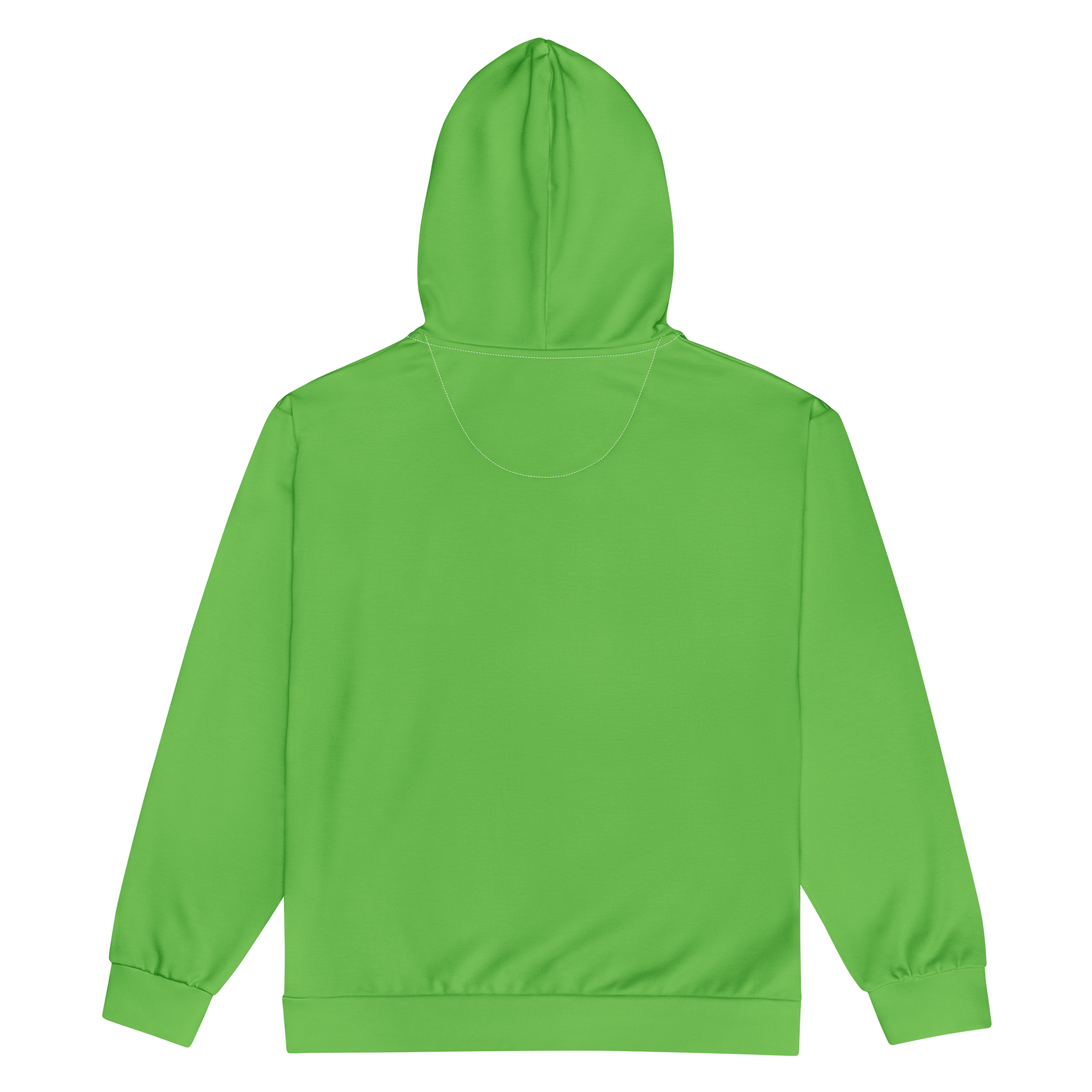 Irish Moss Green Solid Color Eco Friendly Unisex Zip Hoodie (Black Strings & Stitches) product image (2)