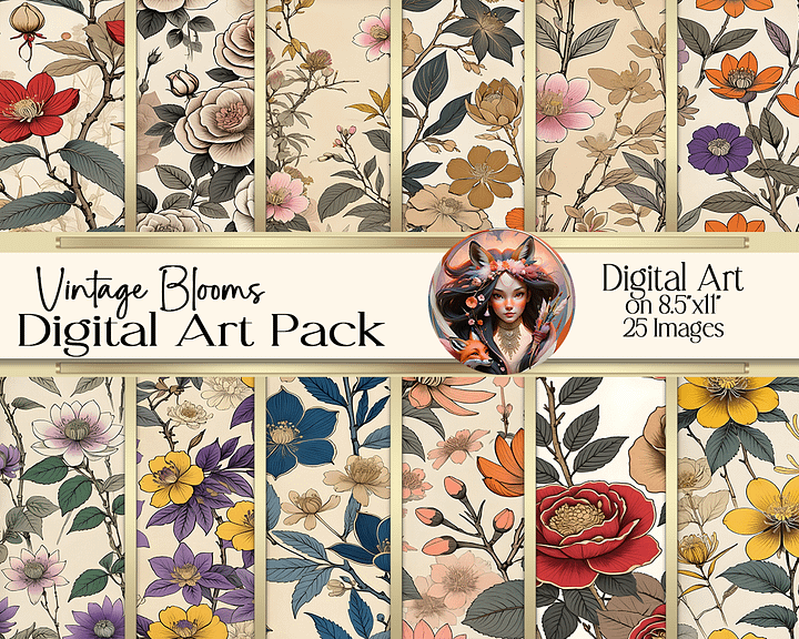Vintage Blooms Digital Art product image (1)