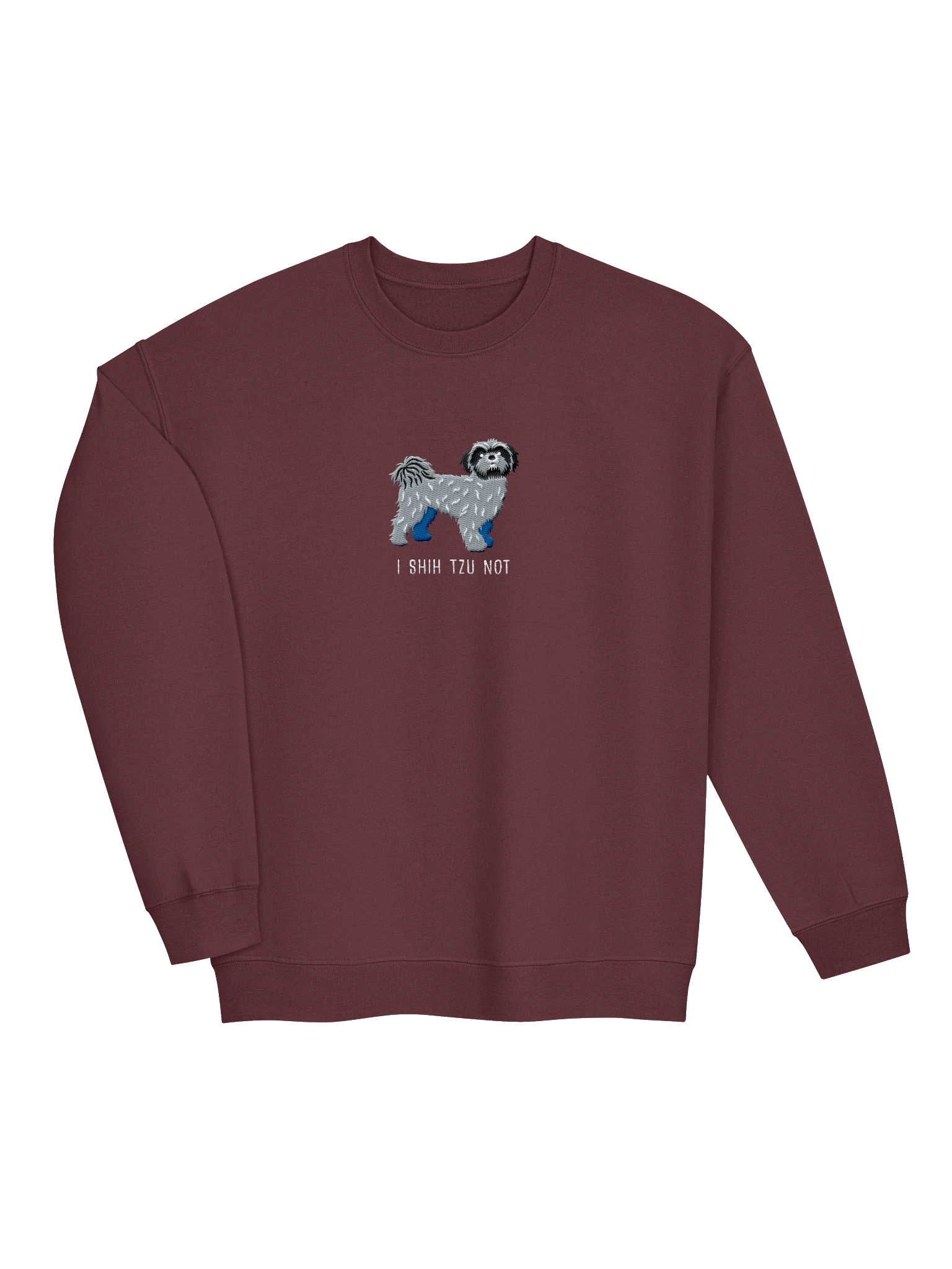 I Shih Tzu Not Sweatshirt (Embroidered) of a Shih Tzu(Blue) product image (7)