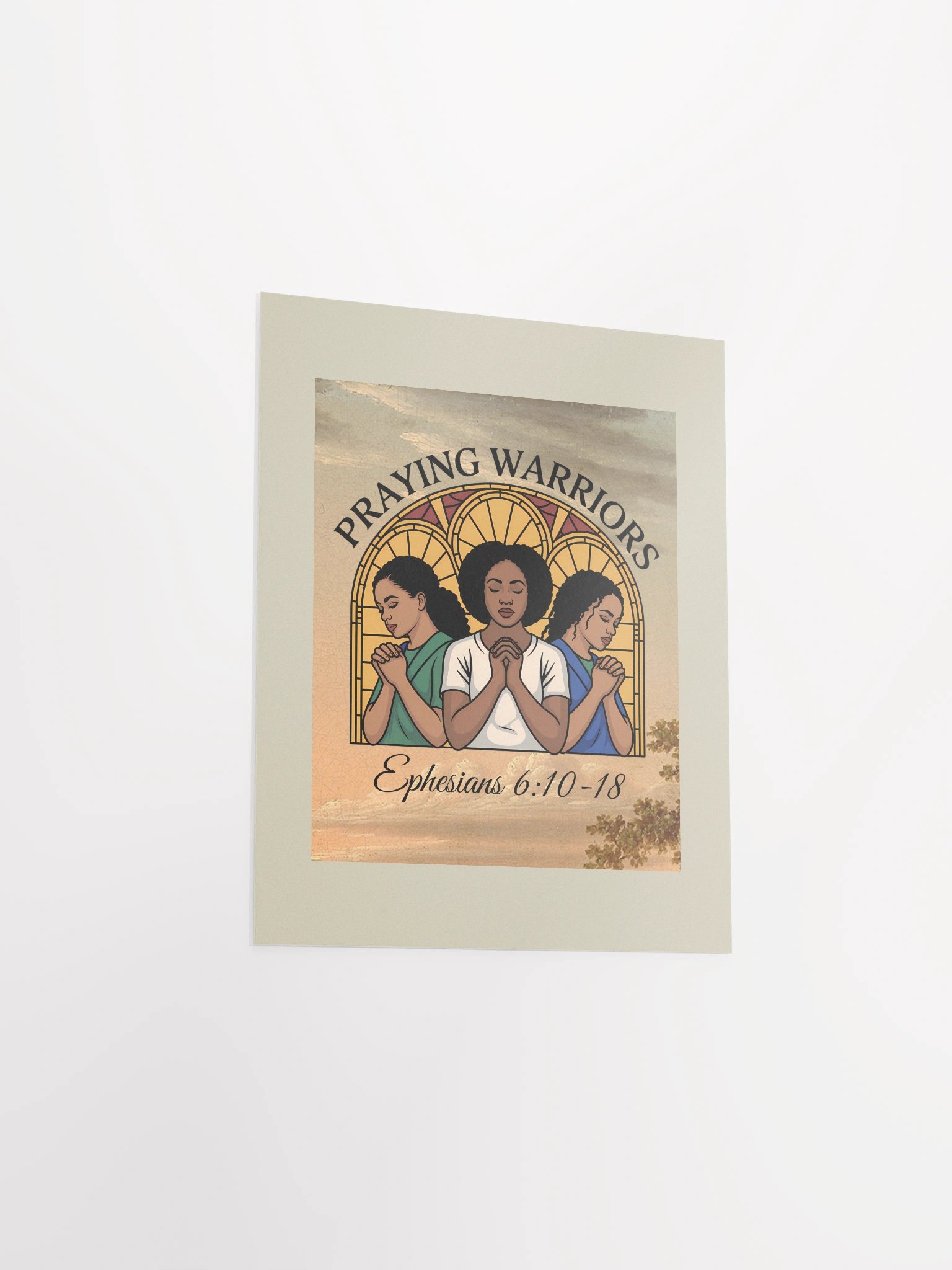 Prayer Warrior's Stained Glass Christian Paper Matte Poster- Printable product image (8)
