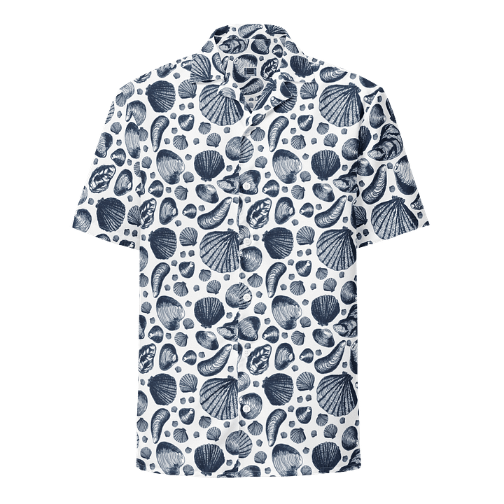 Men's | New England Tidal Treasures | Navy on White | Hawaiian Shirt | Vibrant Coastal Style product image (1)