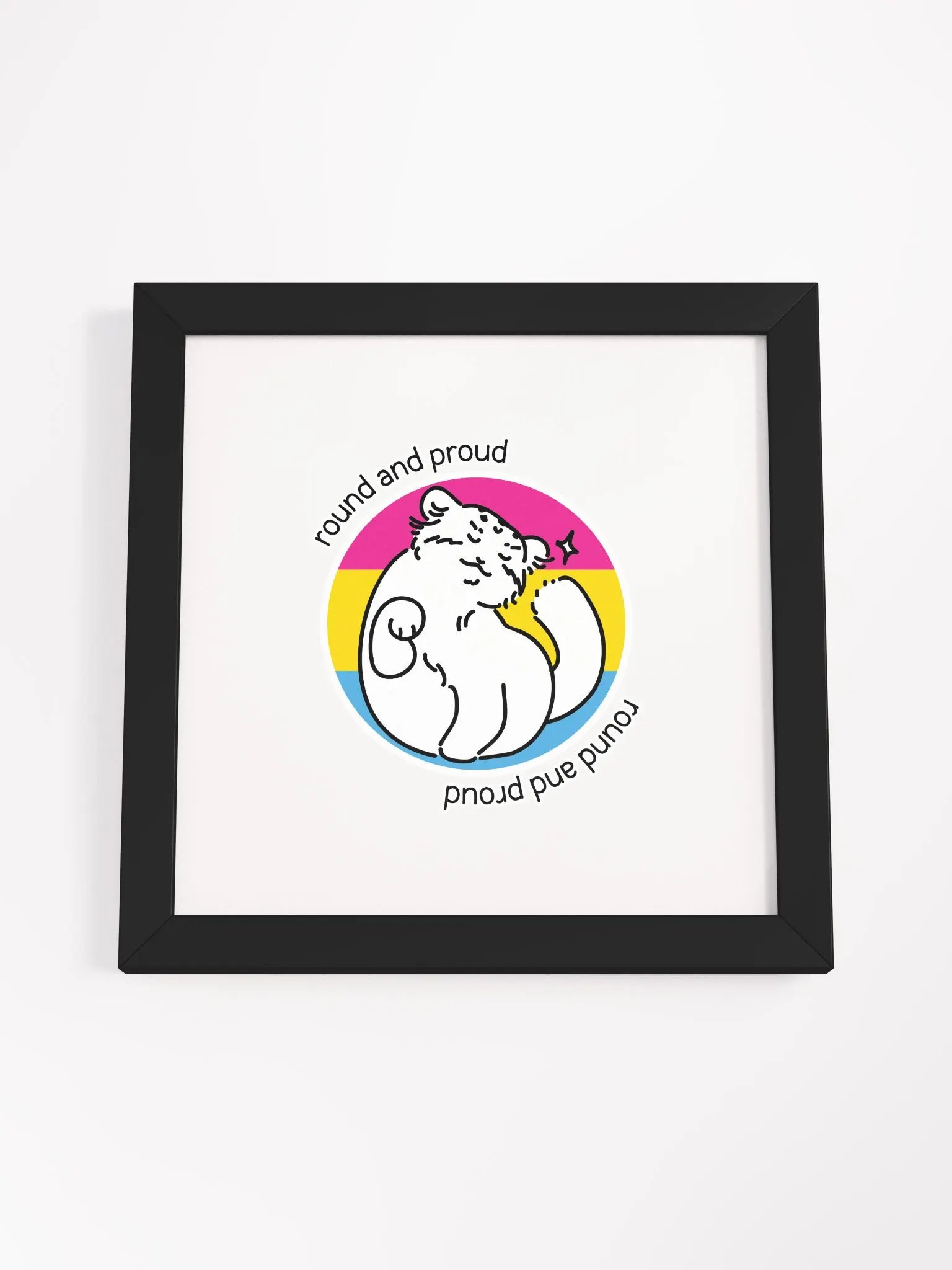 Round and Proud Manul Pansexual Version - Framed Print product image (10)