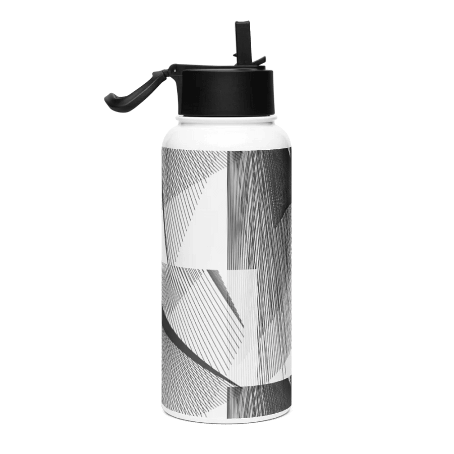 Impression Abstract Monochrome Lines Stainless Steel Bottle product image (4)
