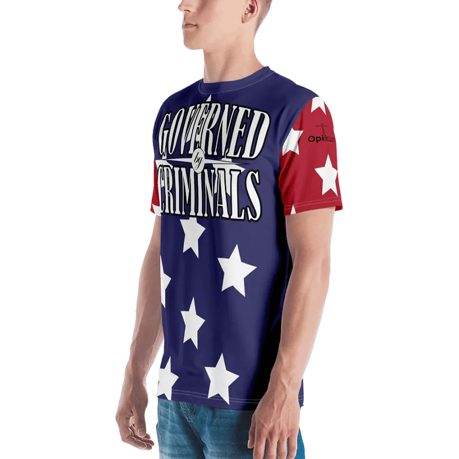 Governed By Criminals - USA - Red/Blue Stars - Crew Neck T-Shirt product image (3)