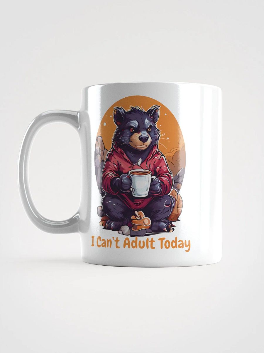 I Can’t Adult Today - Unique Funny White Glossy Mug Printed on Both Sides | Tasmanian Devil with Coffee | Perfect Funny Gift Mug product image (6)