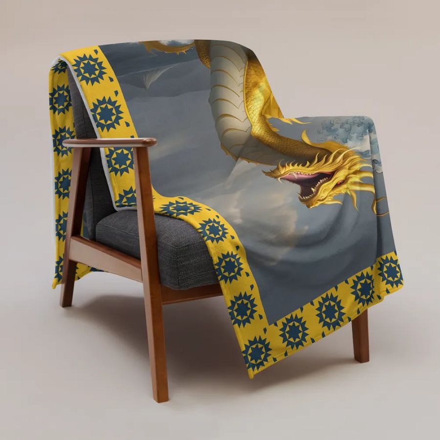 Dragon and the Wave/Throw Blanket by Allcolor Sublimation by PRINTFUL product image (5)