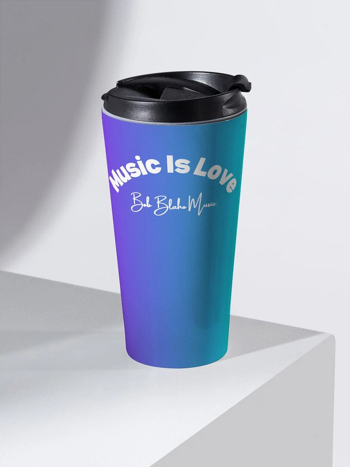 15 oz Stainless Steel Travel Mug - Music Is Love product image (2)