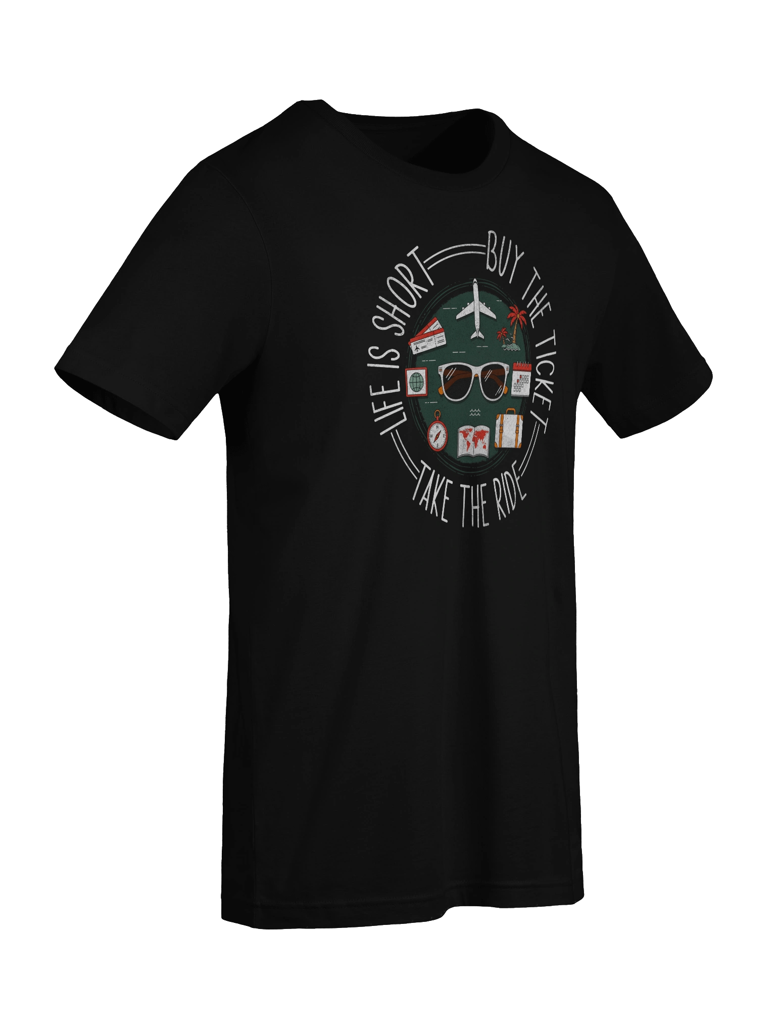 Travel Lover Adventure T-Shirt | Life Is Short Buy The Ticket Quote Tee product image (4)