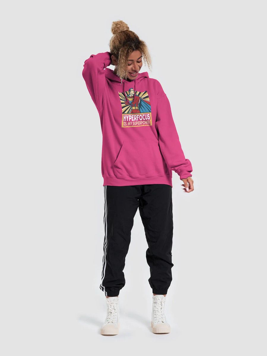 Hyperfocus Is My Superpower Hoodie - Pink Superhero Comic Style Hoodie product image (3)