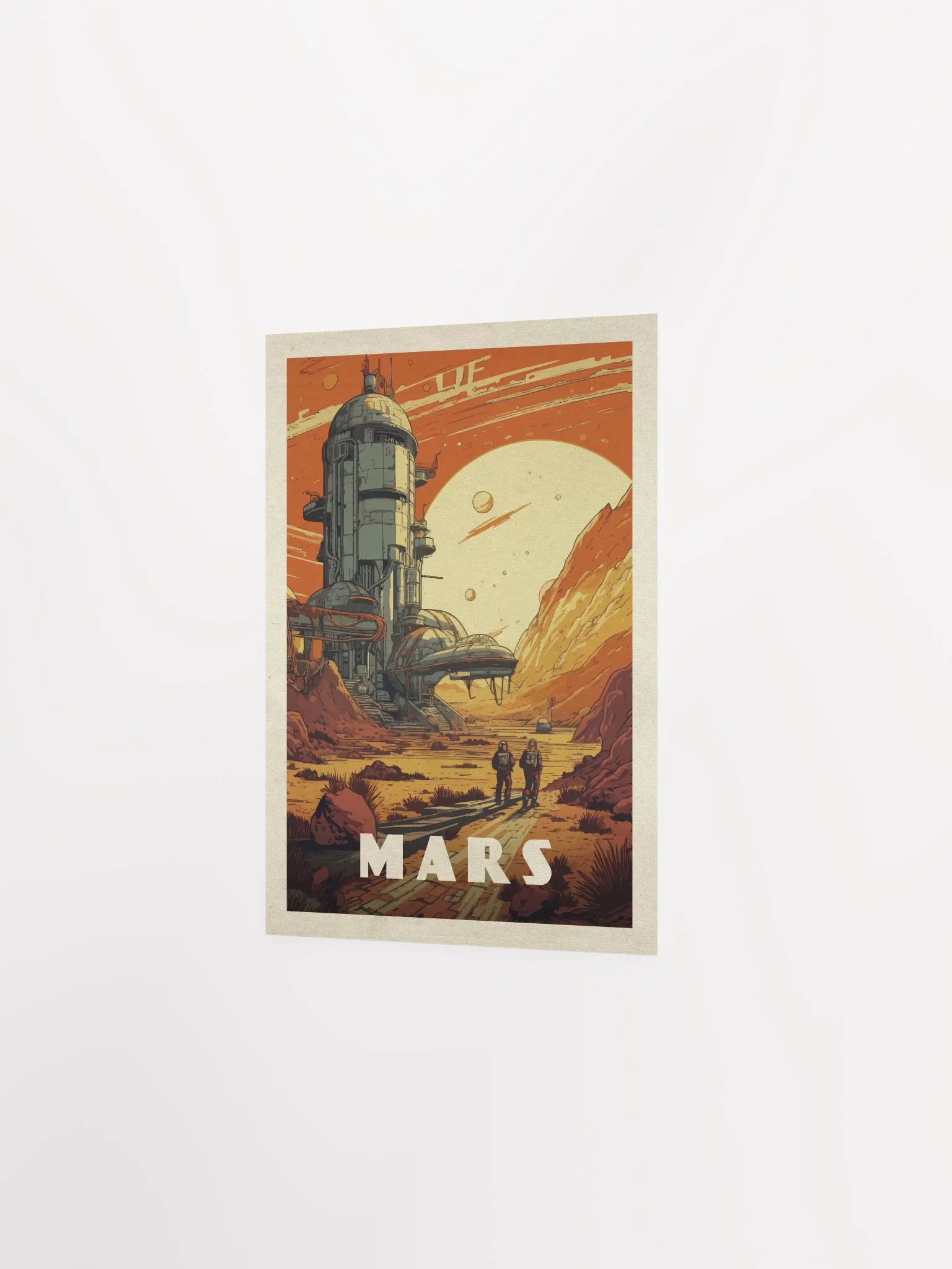 Mars, colony, astronaut — Vintage space poster product image (8)