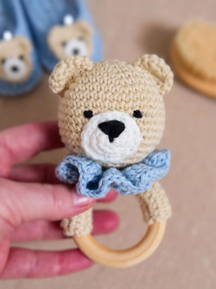 Crochet Pattern: Teddy Bear Baby Rattle product image (1)