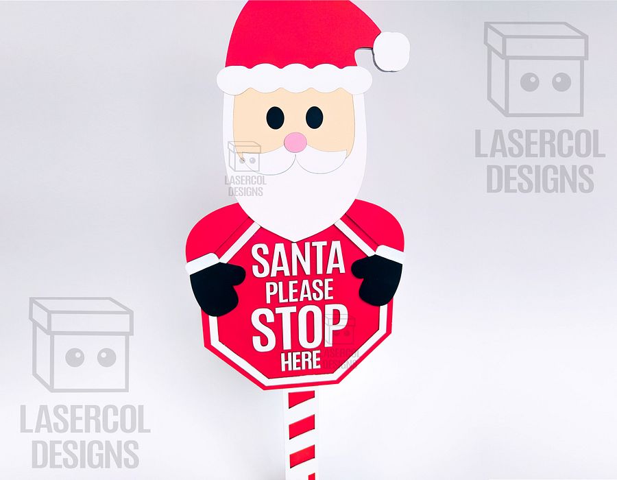 Santa Please Stop Here Sign (Santa) - Laser Cut Files product image (4)