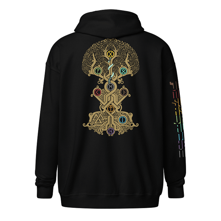 YGGY x BIFROST BIND RUNE 3X PRINT UNISEX ZIP HOODIE product image (2)