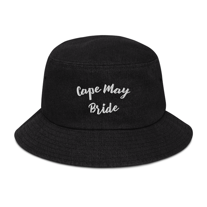 Cape May NJ Bride Embroidered Denim Bucket Hat product image (1)